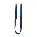Kék széles nyakbaakasztó - arany/ezüst karabinerrel