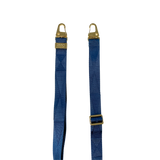 Kék széles nyakbaakasztó - arany/ezüst karabinerrel