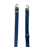 Kék széles nyakbaakasztó - arany/ezüst karabinerrel