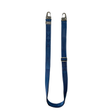 Kék széles nyakbaakasztó - arany/ezüst karabinerrel