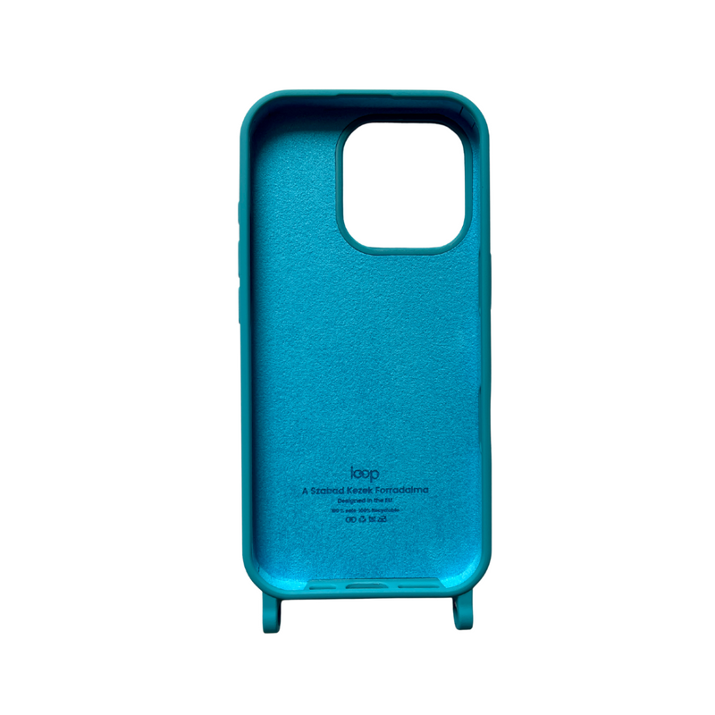 Világoskék telefontok - karabiner előkészítéssel