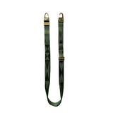 Fűzöld széles nyakbaakasztó - arany karabinerrel