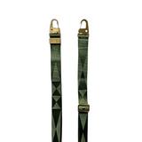 Fűzöld széles nyakbaakasztó - arany karabinerrel