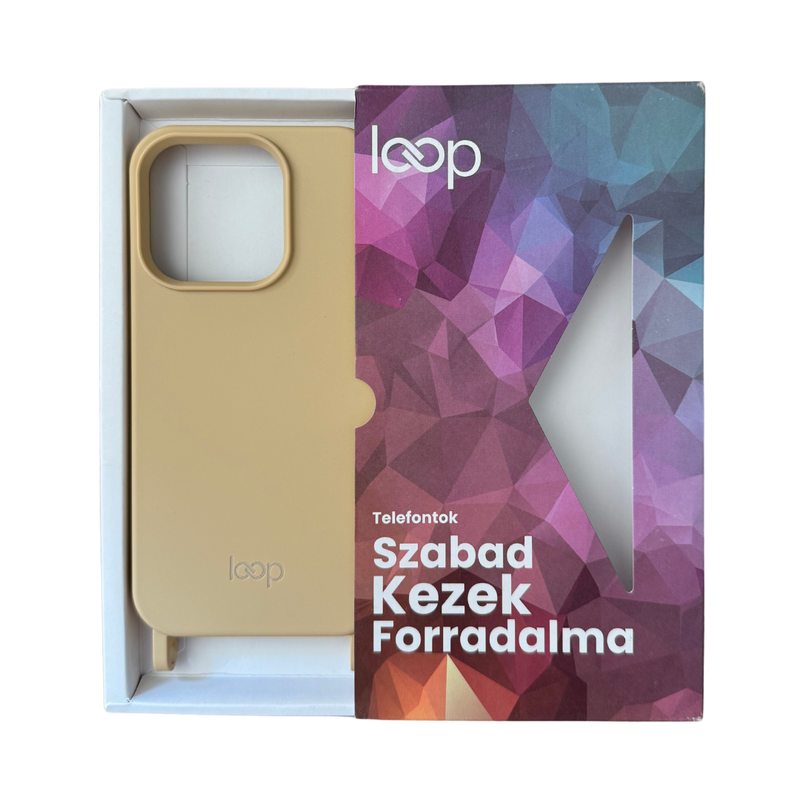 Bézs telefontok - karabiner előkészítéssel