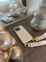 Törtfehér telefontok - karabiner előkészítéssel