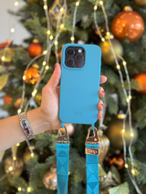 Világoskék telefontok - karabiner előkészítéssel